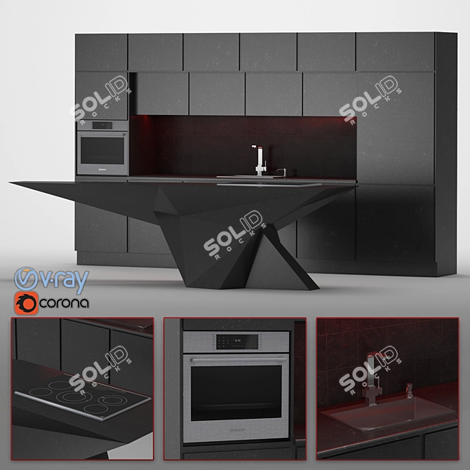 Abstract Geometric Kitchen 3D model image 6