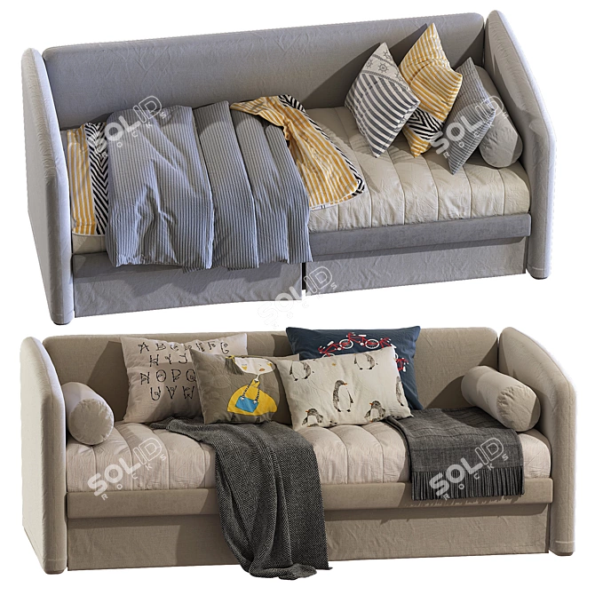 Carletto Plus Bed Sofa: Stylish and Comfortable 3D model image 2