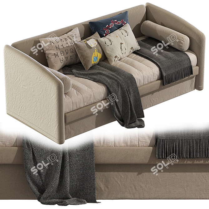 Carletto Plus Bed Sofa: Stylish and Comfortable 3D model image 3