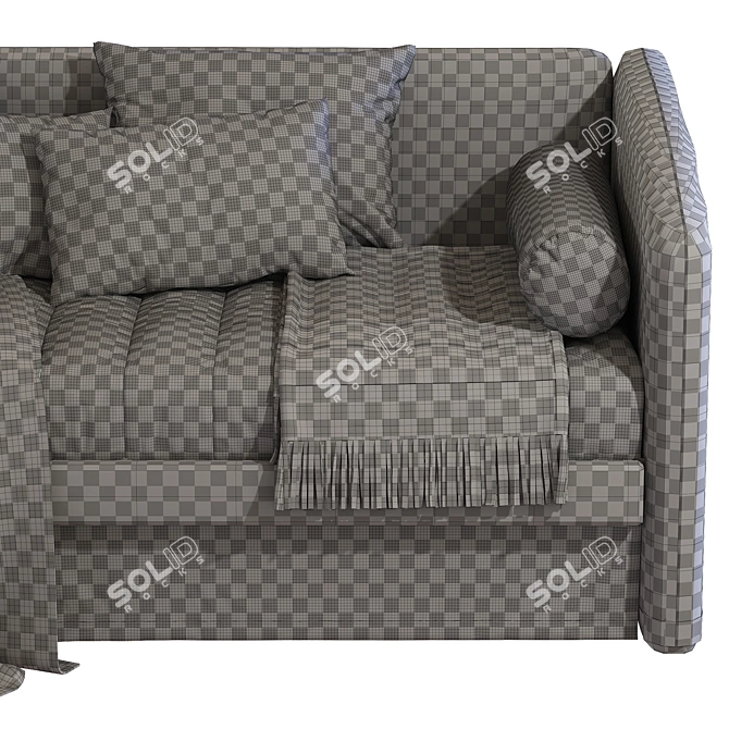 Carletto Plus Bed Sofa: Stylish and Comfortable 3D model image 5