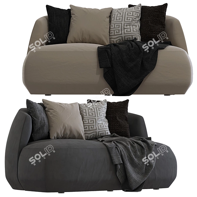 Brioni UP | 2-Seater Fabric Sofa 3D model image 1