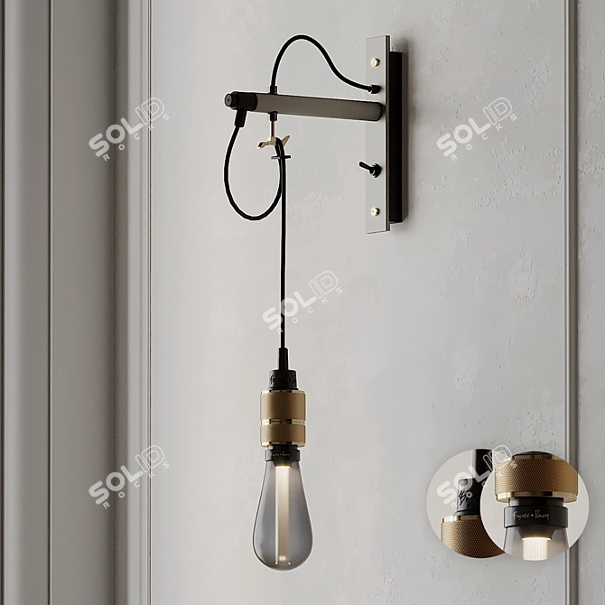 Nude Stone Hooked Wall Light - Elegant Lighting Solution 3D model image 1