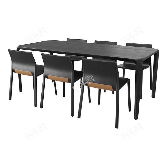 Modern Ondarreta Silu Dining Set 3D model image 1