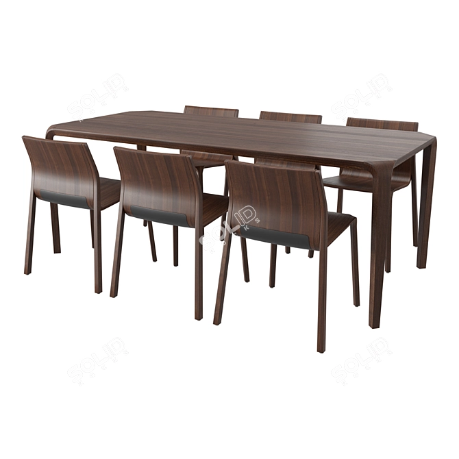 Modern Ondarreta Silu Dining Set 3D model image 3