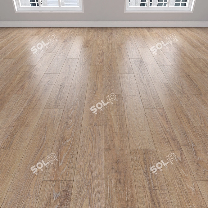 Parquet Oak: Herringbone, Linear, Chevron 3D model image 2