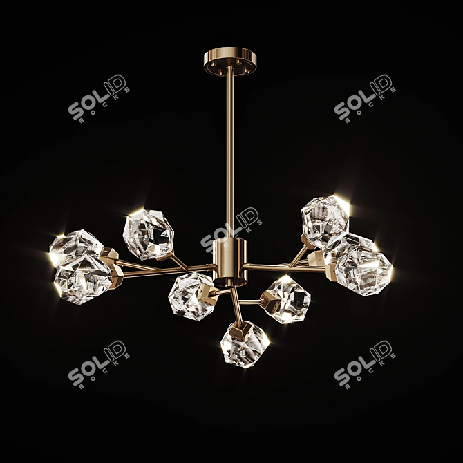 Luxury Crystal Tree Chandelier 3D model image 4