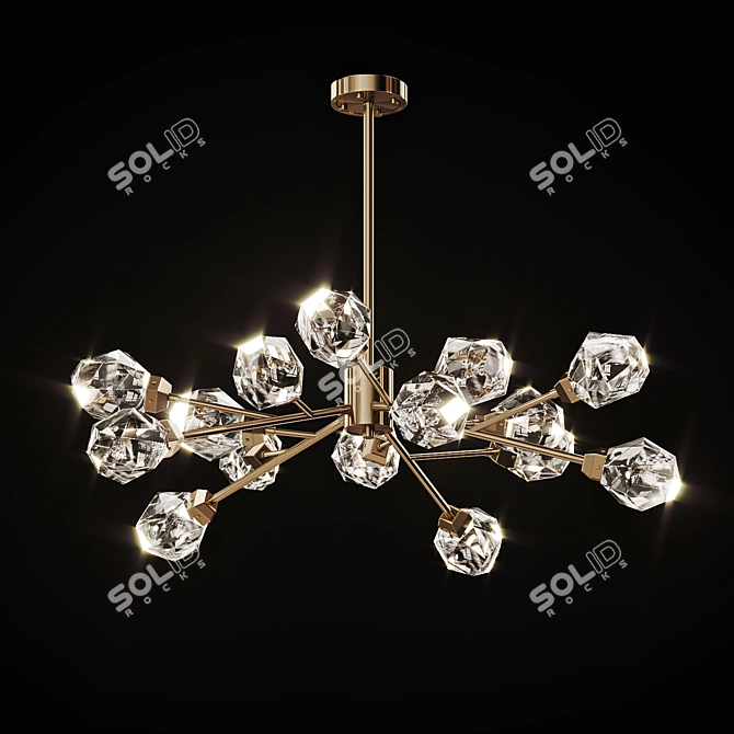 Luxury Crystal Tree Chandelier 3D model image 10