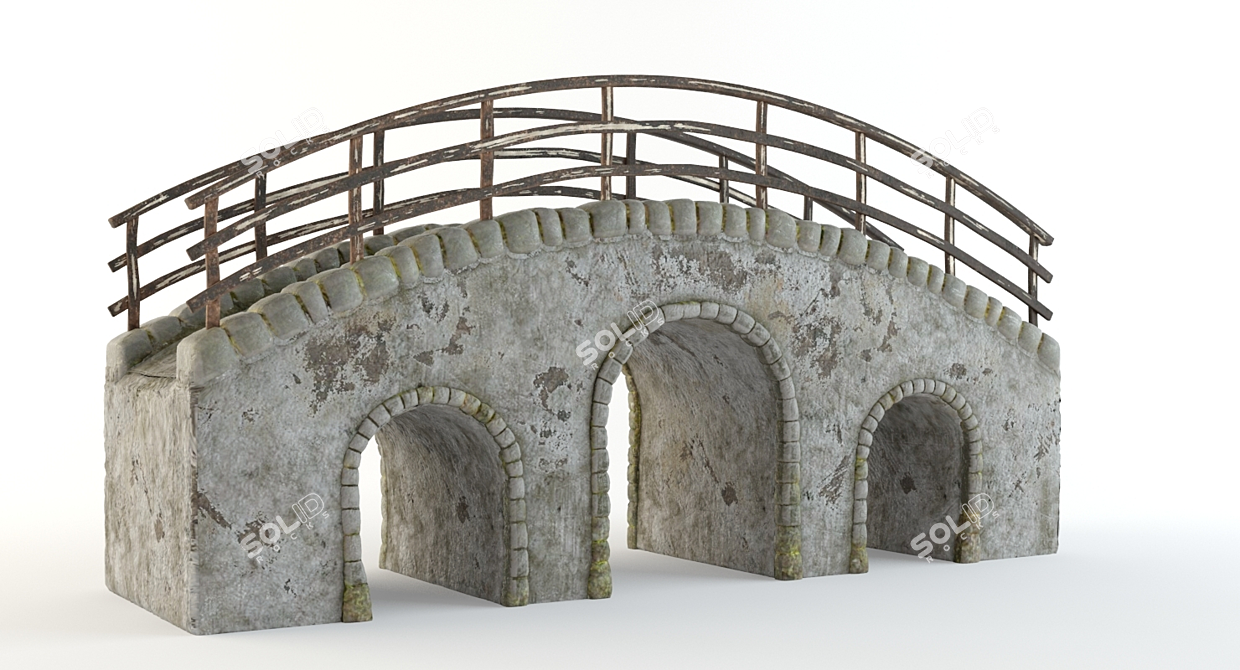 Rustic Stone Bridge, 3D Model 3D model image 2