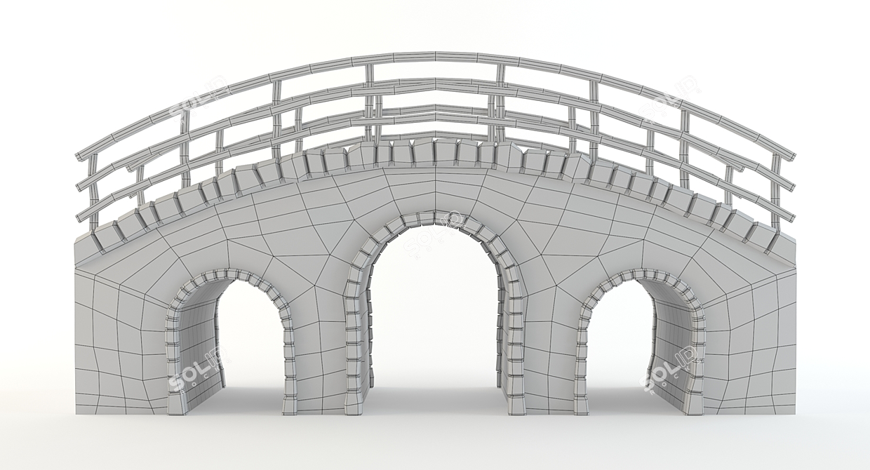 Rustic Stone Bridge, 3D Model 3D model image 3