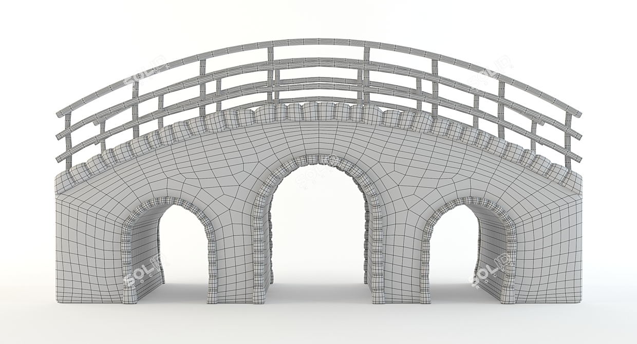 Rustic Stone Bridge, 3D Model 3D model image 4