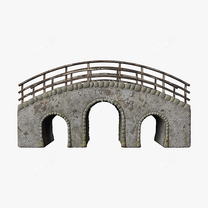 Rustic Stone Bridge, 3D Model 3D model image 5