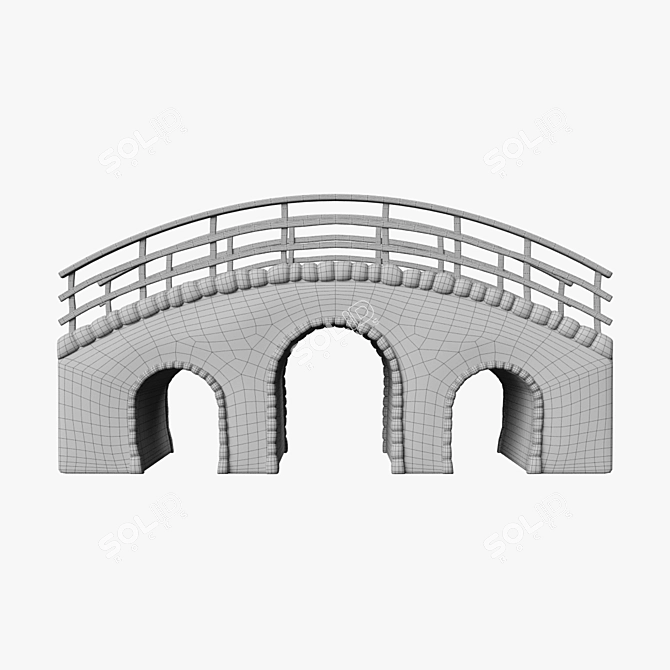 Rustic Stone Bridge, 3D Model 3D model image 8