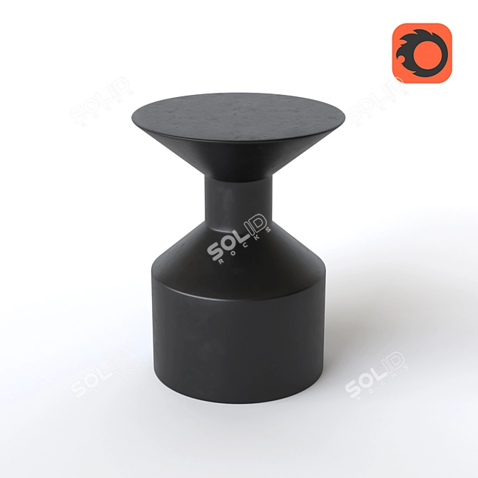 Minimalist Mango Wood Stool 3D model image 2