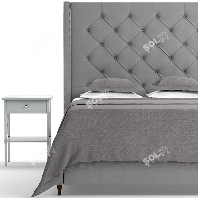 Elegant Tal Bed for a Luxurious Sleep 3D model image 2