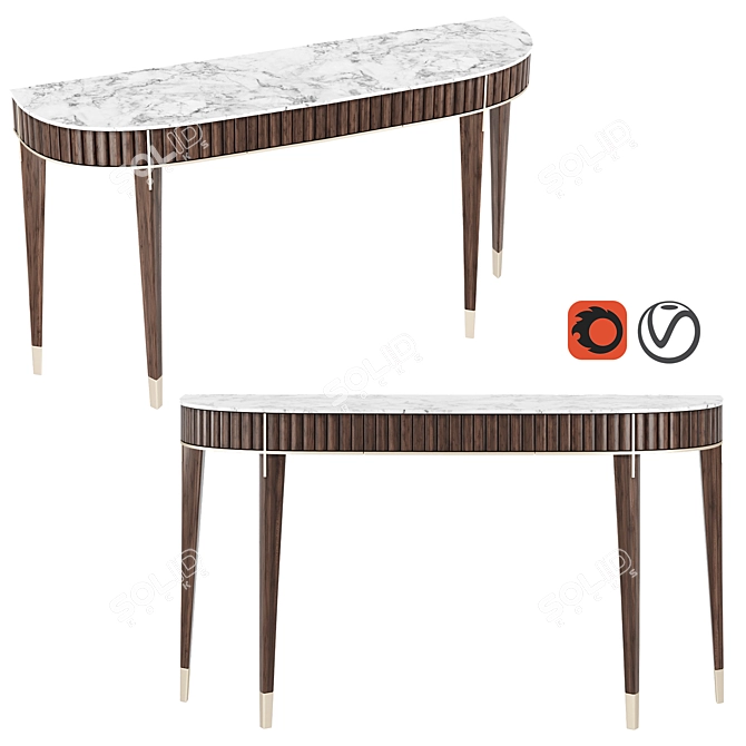 EDEN-ROCK Half Moon Console: A Timeless Design 3D model image 1