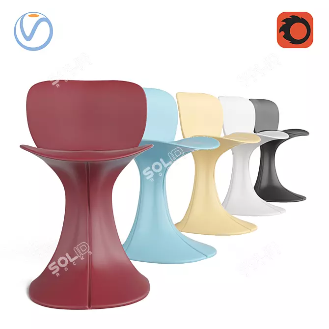 Vintage Pierre Paulin Dining Chair 3D model image 1