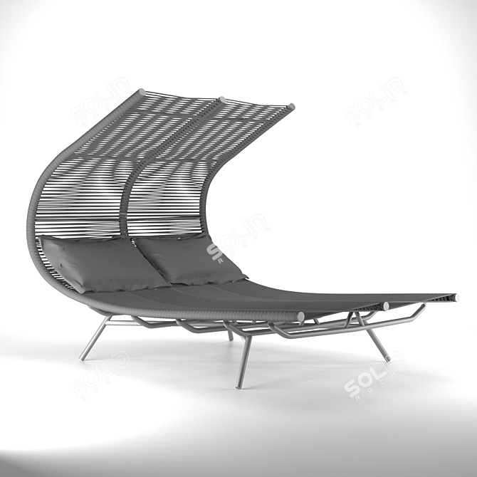 Luxury Double Chaise Lounge 3D model image 2