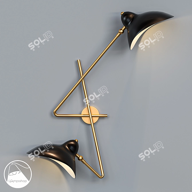 Sleek Sconce Pointer: 60cm Height 3D model image 1