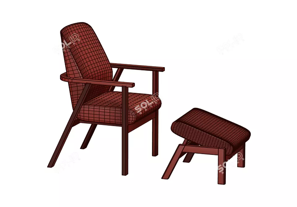 Sleek TON Santiago Armchair: Exceptional Design & Comfort 3D model image 3