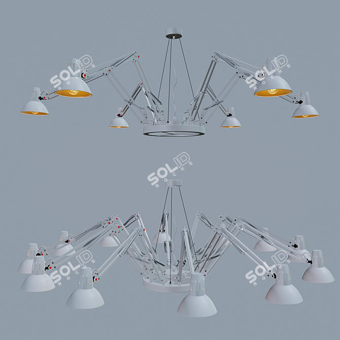 Ragno Loft Chandelier - Raw Elegance 3D model image 2