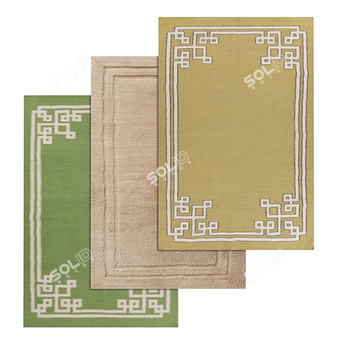 Luxury Carpet Set with High-Quality Textures 3D model image 1