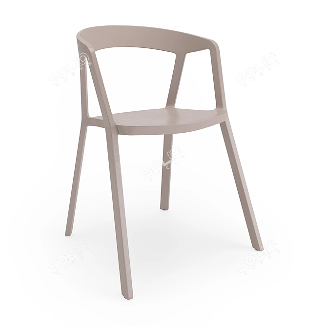 Sleek Almond Stackable Armchair 3D model image 3