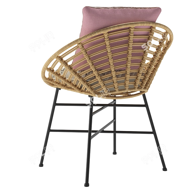 Rattan Comfort Chair - Elegant and Stylish 3D model image 3