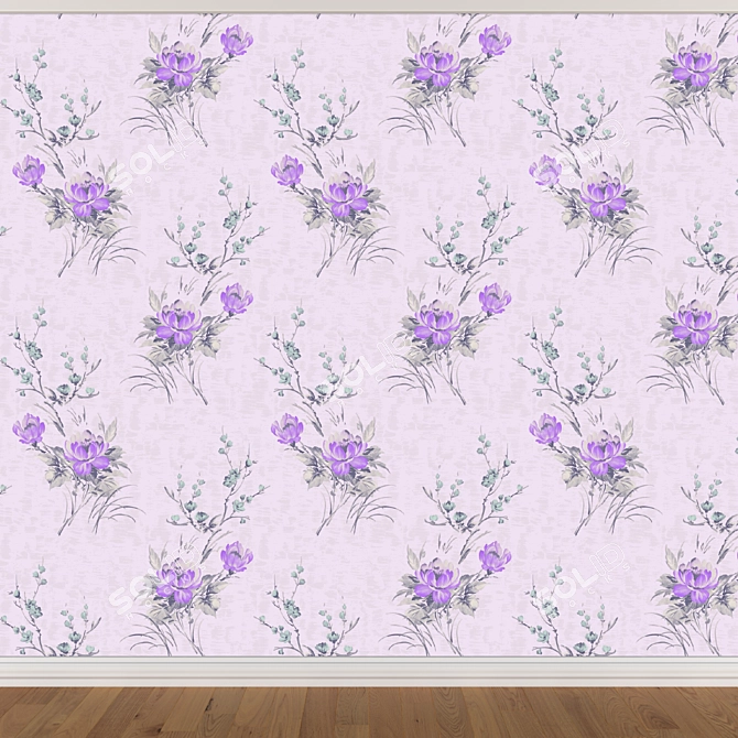 Seamless Wallpaper Set - 3 Colors 3D model image 3