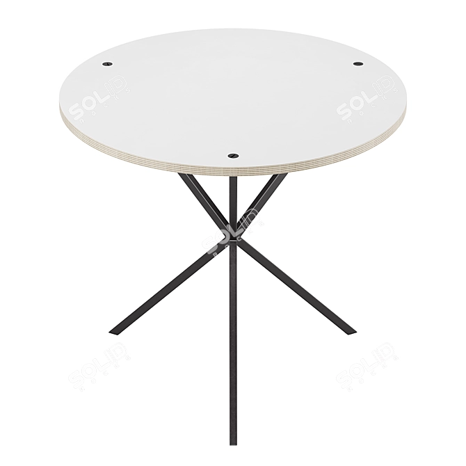 NEB Round Table Laminate/Black 800x800 3D model image 2