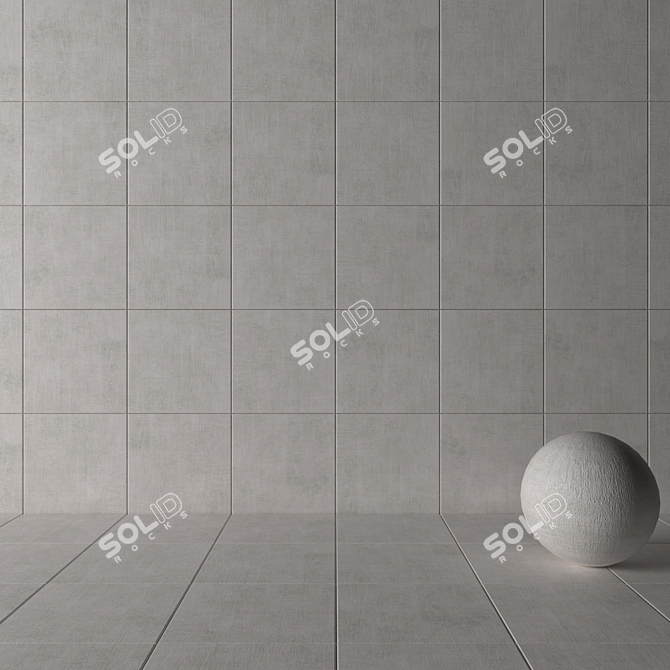 Stylish Concrete Wall Tiles 3D model image 3