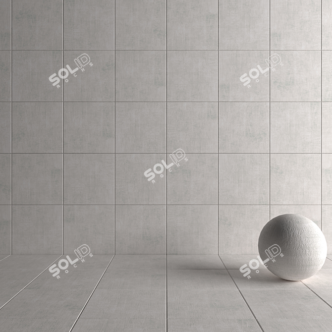 Stylish Concrete Wall Tiles 3D model image 4