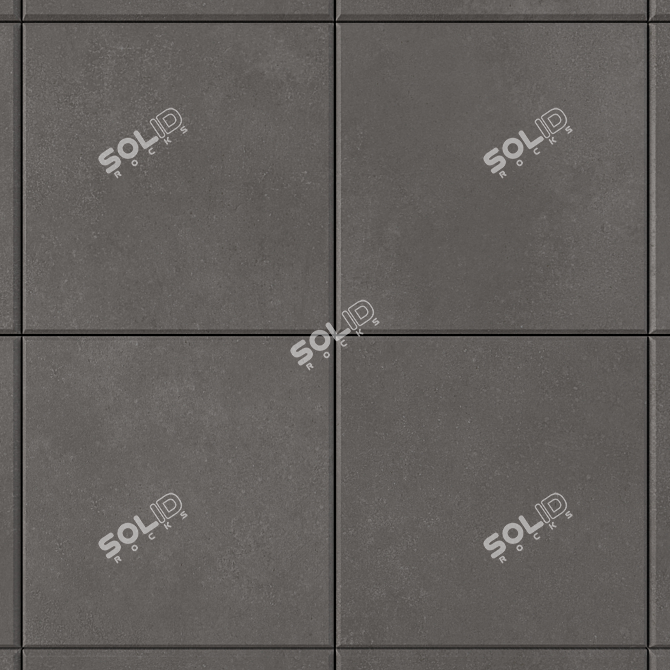 Anthracite Concrete Wall Tiles 3D model image 2