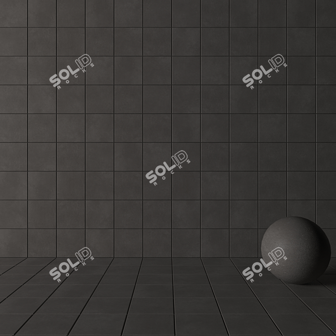 Anthracite Concrete Wall Tiles 3D model image 3