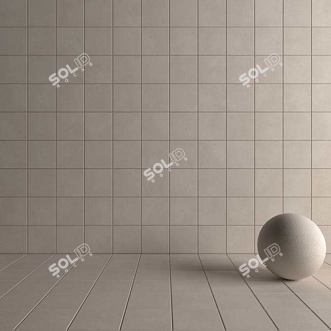 Concrete Core Beige Tiles 3D model image 4