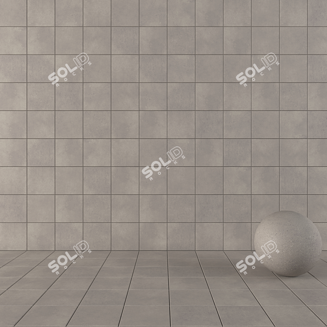 Versatile Concrete Tiles Set 3D model image 1