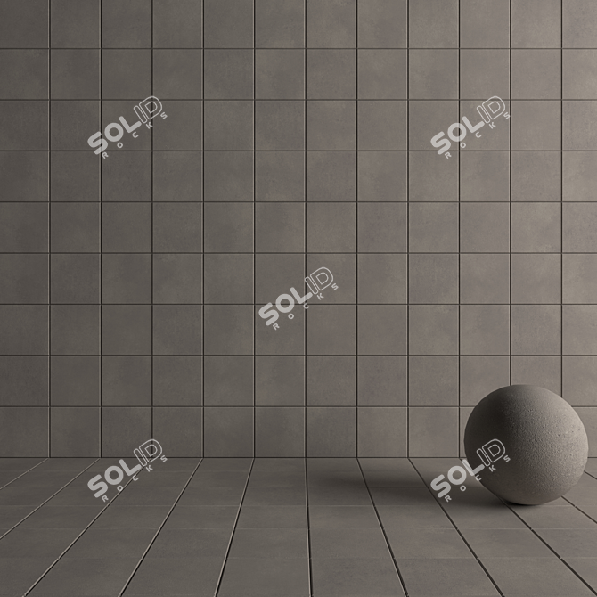 Versatile Concrete Tiles Set 3D model image 4