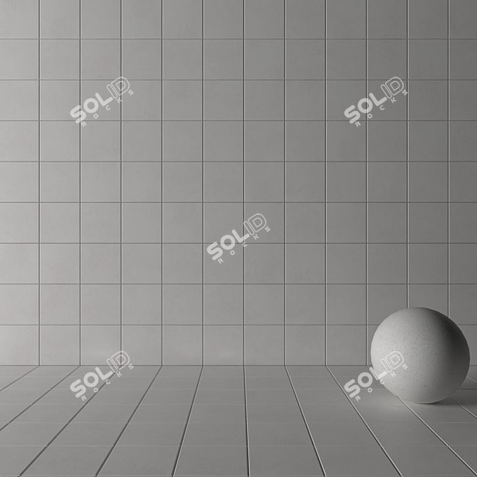 CORE White Concrete Tiles Set 3D model image 3