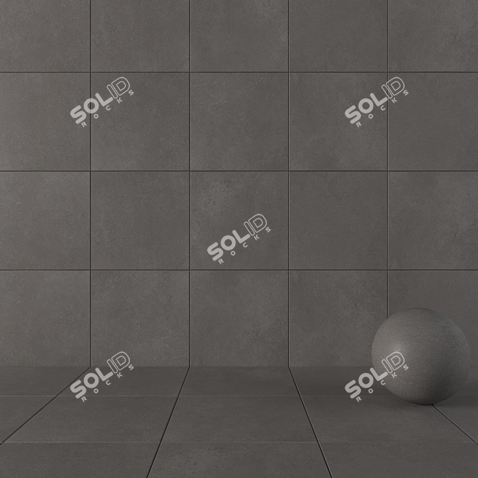 Anthracite Concrete Wall Tiles - Set of 2 3D model image 1