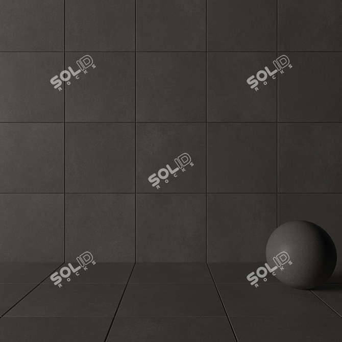 Anthracite Concrete Wall Tiles - Set of 2 3D model image 3