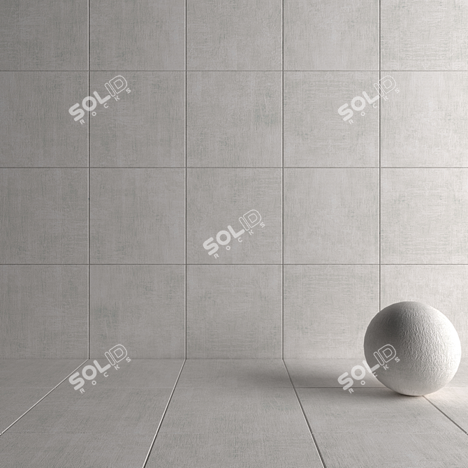 Cayenne Bianco Concrete Tiles: Multi-Texture 80x80cm Set 3D model image 4