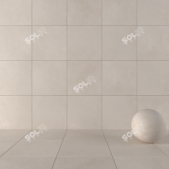 Concrete Core Beige Wall Tiles 3D model image 1