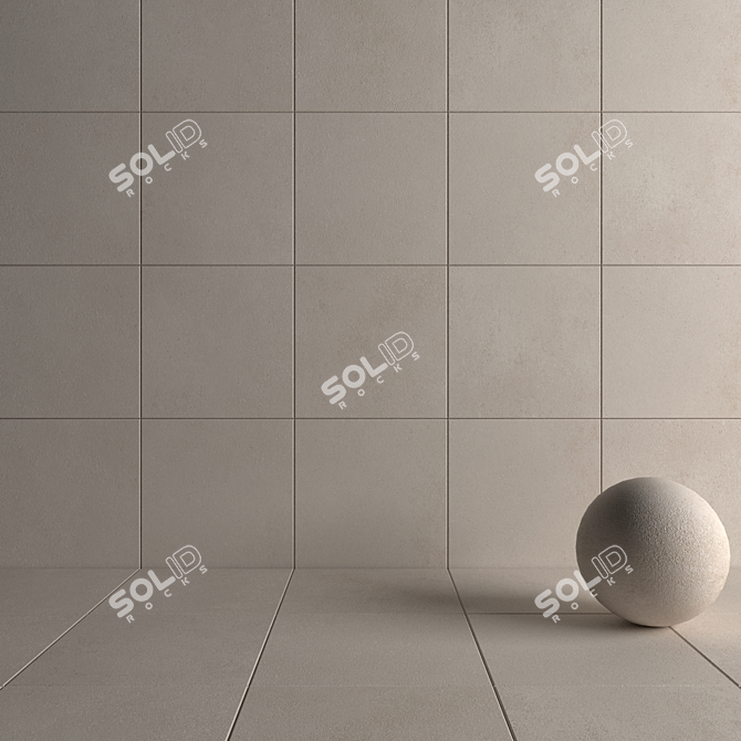 Concrete Core Beige Wall Tiles 3D model image 4