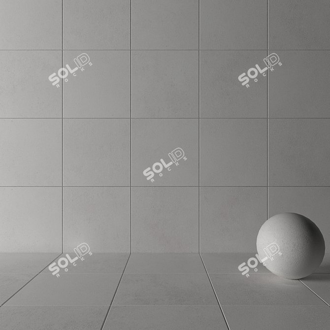 CORE White Concrete Tiles Set 3D model image 3