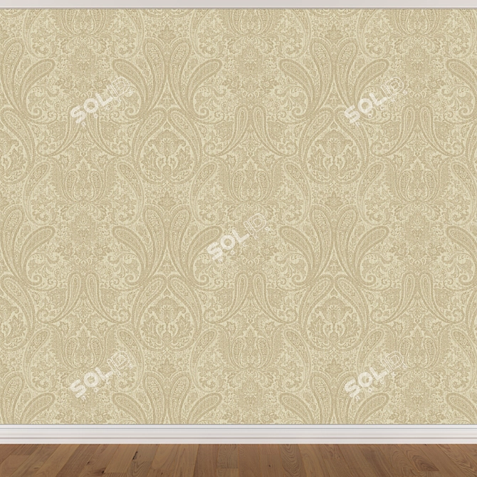 Seamless Wallpaper Set: 3 Colors 3D model image 2