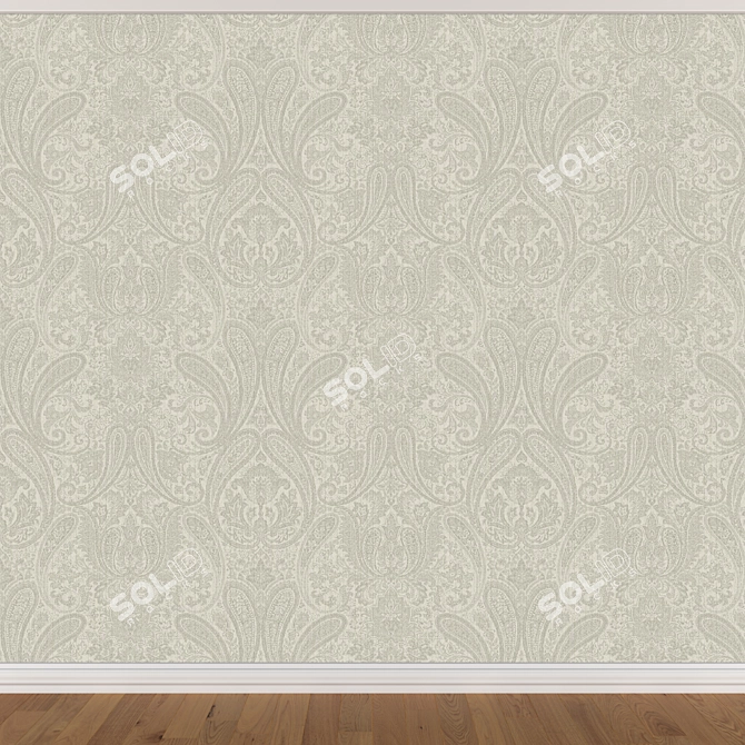 Seamless Wallpaper Set: 3 Colors 3D model image 3