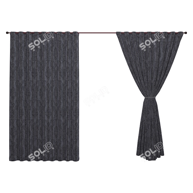 Elegant Sheer Curtain Panels 3D model image 1