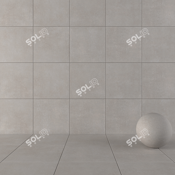 Concrete Gray Wall Tiles 3D model image 1