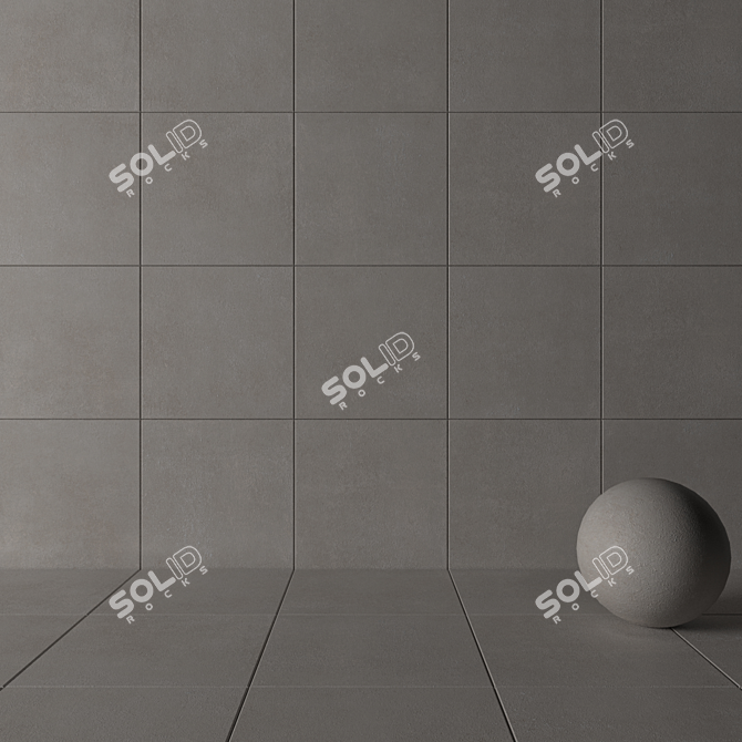 Concrete Gray Wall Tiles 3D model image 3