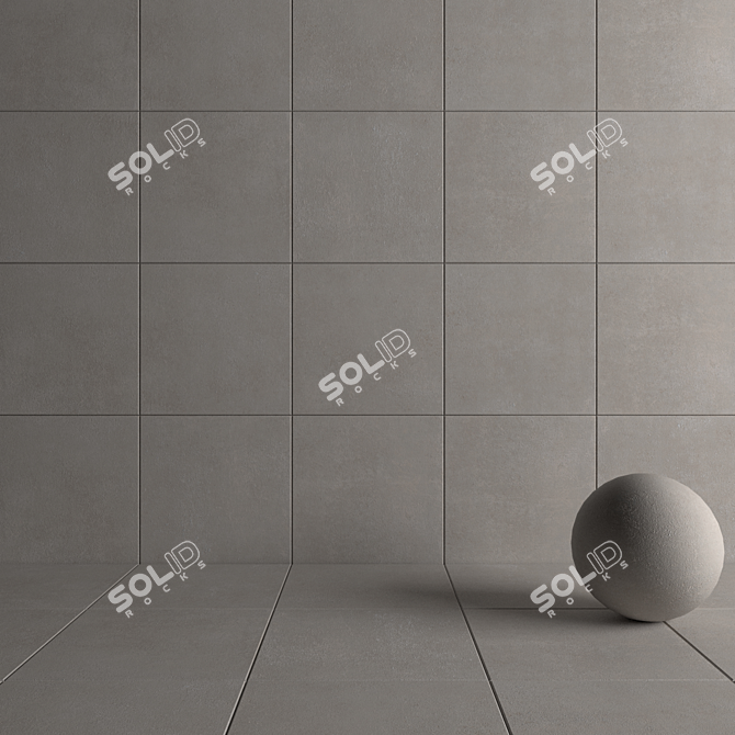 Concrete Gray Wall Tiles 3D model image 4