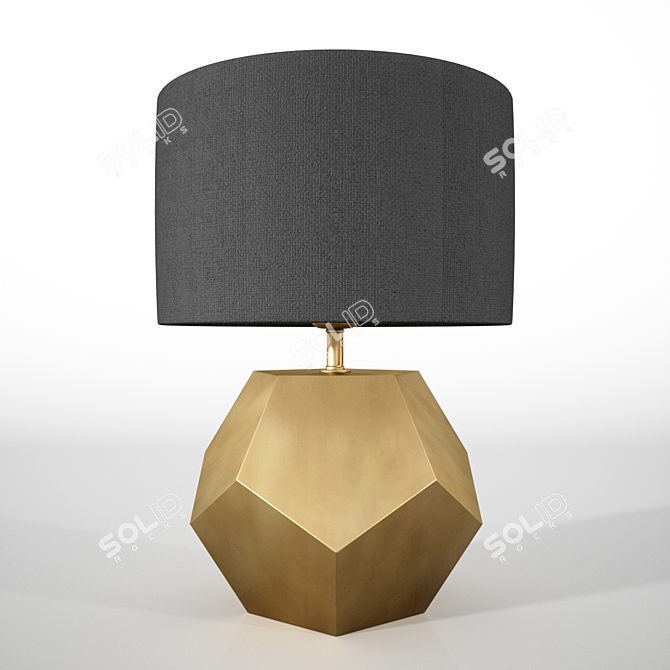 Hugo Table Lamp: Antic Brass Finish 3D model image 2